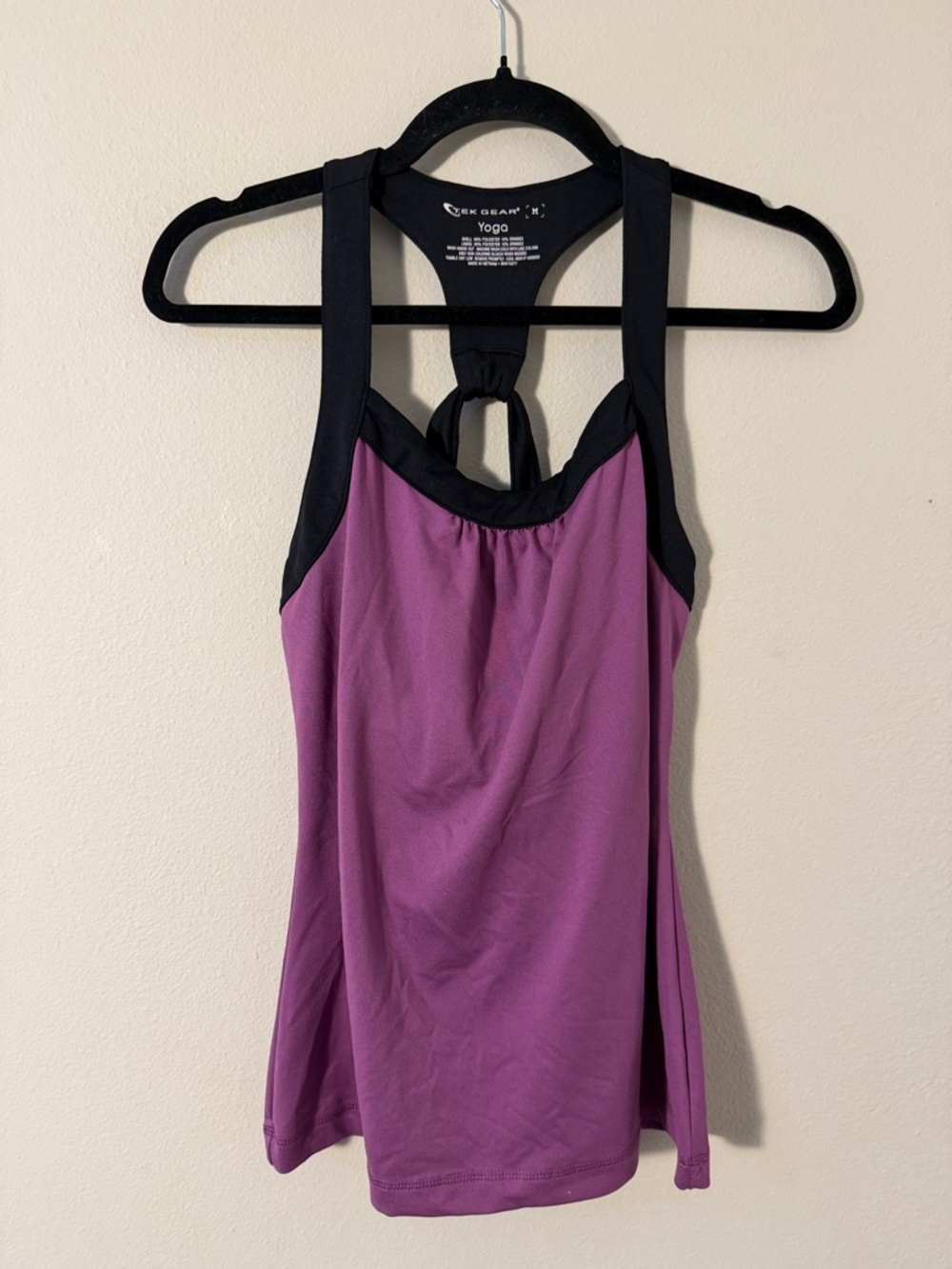 Tek Gear Yoga Purple & Black Strappy Back Tank Top Size M